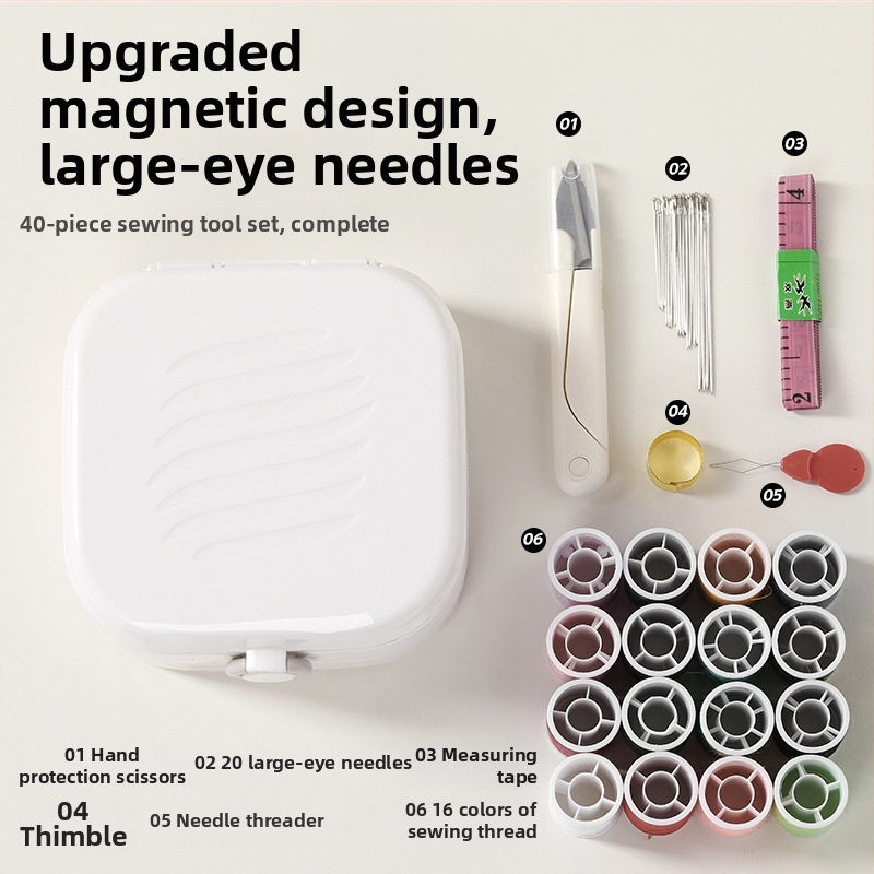 Prenosná šijacia súprava vreckového štýlu, ABS materiál, 100-dielny set, 280 g, prispôsobiteľný