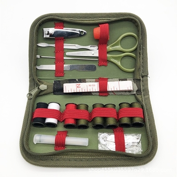 Šivaći set, prenosna kutija za šivanje s maskirnim dizajnom za vanjsku uporabu, 200 komada, bruto težina 76 g, podrijetlo Yangjiang, prilagodljiv