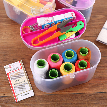 Veliki šivaći kutija set, prijenosni džepni stil, 10-dijelni mini alatni set, plastični, višenamjenski šivaći set