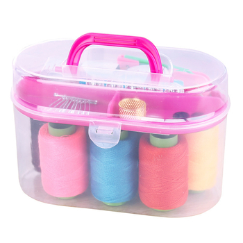 Veliki šivaći kutija set, prijenosni džepni stil, 10-dijelni mini alatni set, plastični, višenamjenski šivaći set