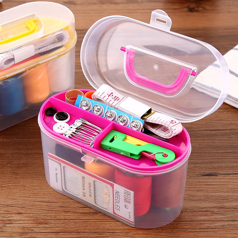 Veliki šivaći kutija set, prijenosni džepni stil, 10-dijelni mini alatni set, plastični, višenamjenski šivaći set