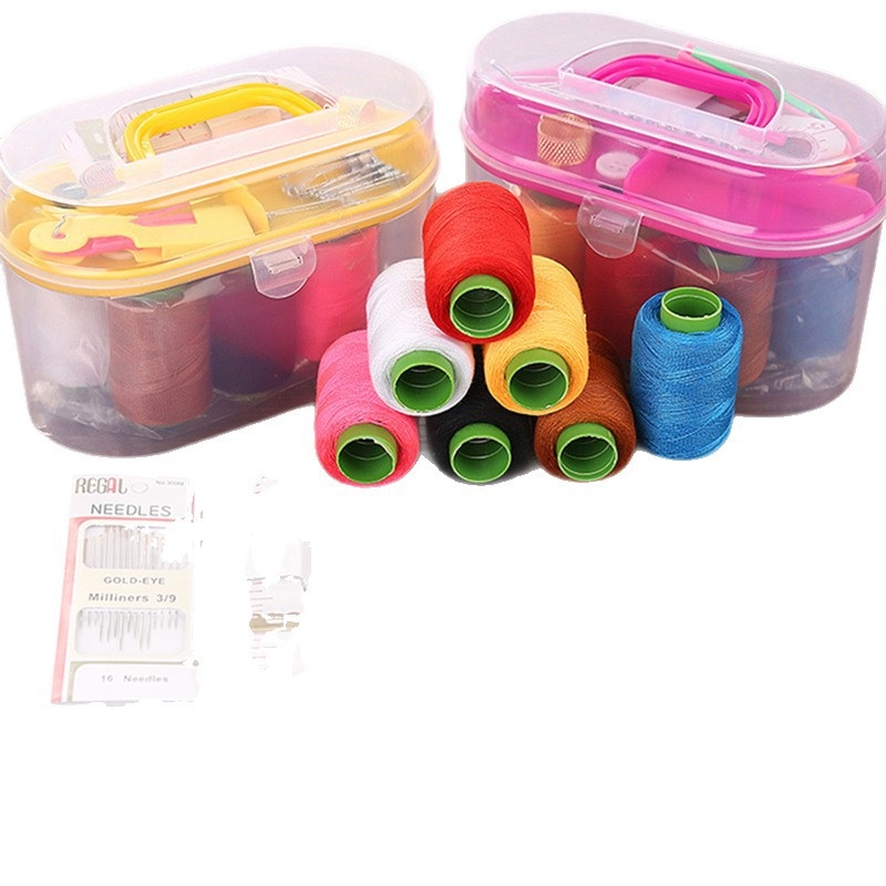 Veliki šivaći kutija set, prijenosni džepni stil, 10-dijelni mini alatni set, plastični, višenamjenski šivaći set