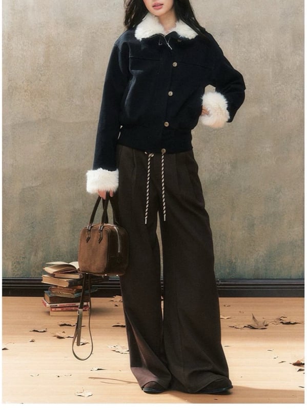 7Shiftin Poliészter dzseki (95%+ poliészter) reverrel, egyréses zárás, hosszú ujjú, téli 2025, elegáns irodai stílus