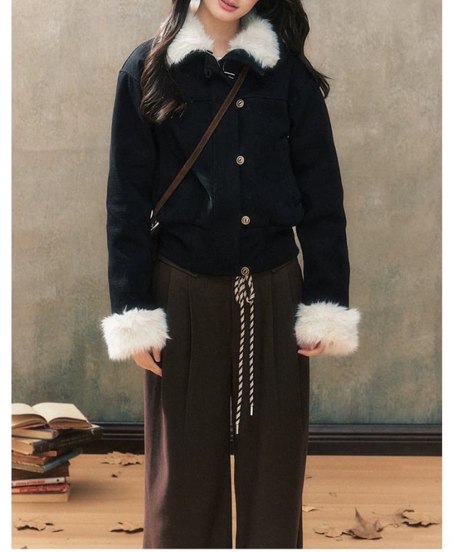 7Shiftin Poliészter dzseki (95%+ poliészter) reverrel, egyréses zárás, hosszú ujjú, téli 2025, elegáns irodai stílus