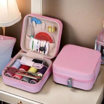 Bőr varrókészlet – hordozható tárolóval, mini szerszámkészlet varrásra és javításra