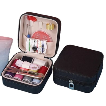 Bőr varrókészlet – hordozható tárolóval, mini szerszámkészlet varrásra és javításra