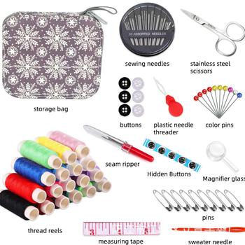 Varrókészlet hópehely mintával DIY táska – 120 darabos doboz, 160 g, testreszabás elérhető, licencelhető magánmárkák