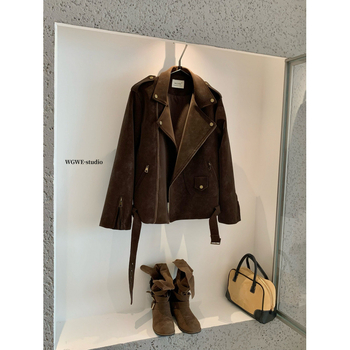 WGWE női rövid kabát – utcai stílus, gallér rever, cipzáros zárás, poliészter anyag, háromdimenziós szabás