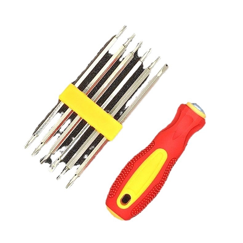 7–in–1 precíziós csavarhúzó készlet kettős fejű mágneses véggel, króm-vanádium acélból, telekommunikációhoz és precíz karbantartáshoz