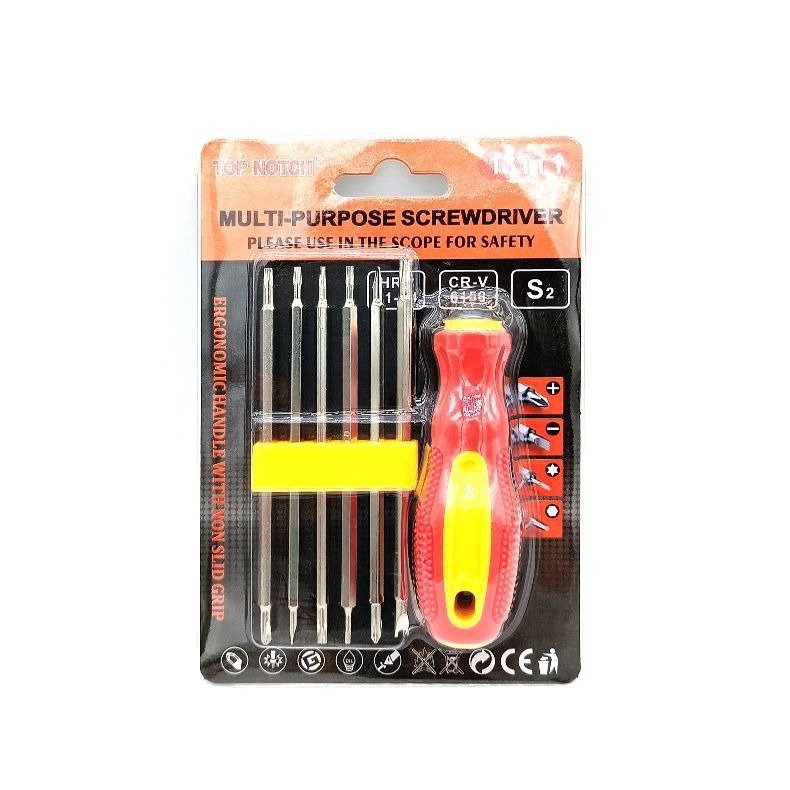 7–in–1 precíziós csavarhúzó készlet kettős fejű mágneses véggel, króm-vanádium acélból, telekommunikációhoz és precíz karbantartáshoz