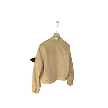 WGWE 7335 Rövid dzseki cipzárral és álló gallérral — szabályos ujjú, közepes vastagság, poliészter anyag, egyszínű, egyenes szabás, hosszú ujjú, nőknek, Ősz 2025