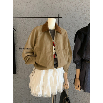 WGWE 7148 Rövid kabát-cardigan, raglán ujjakkal, gallér, cipzár, poliészter