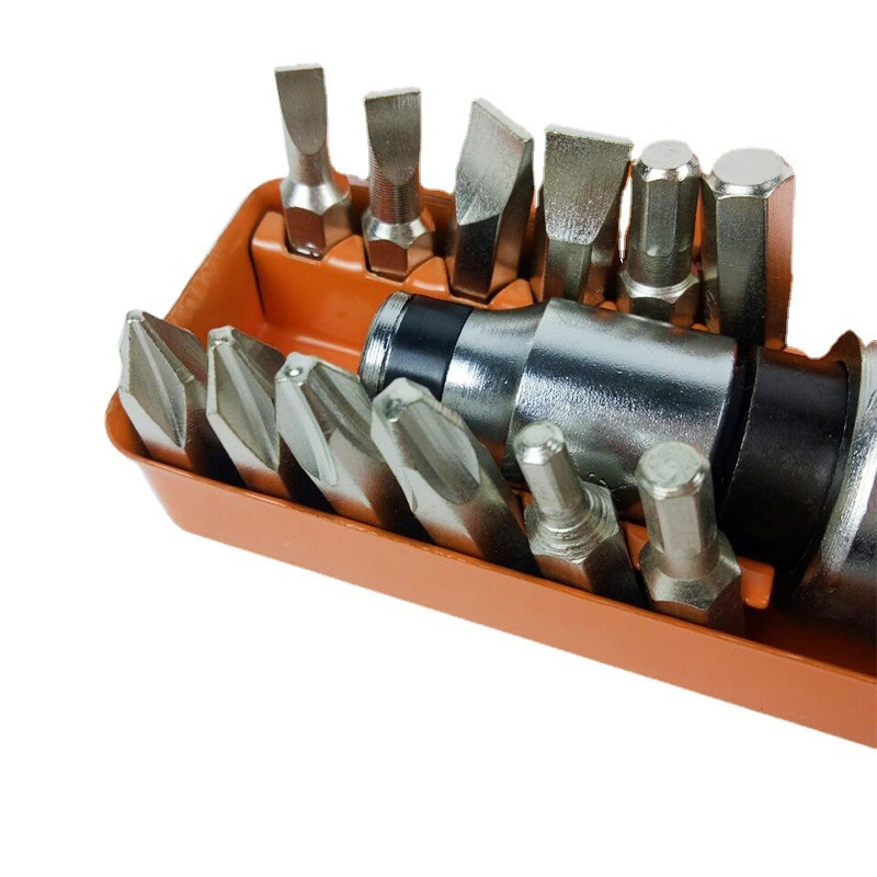 Ütőbit készlet csavarhúzóhoz, 14 darab, szénacél, mágneses, Zi Ming