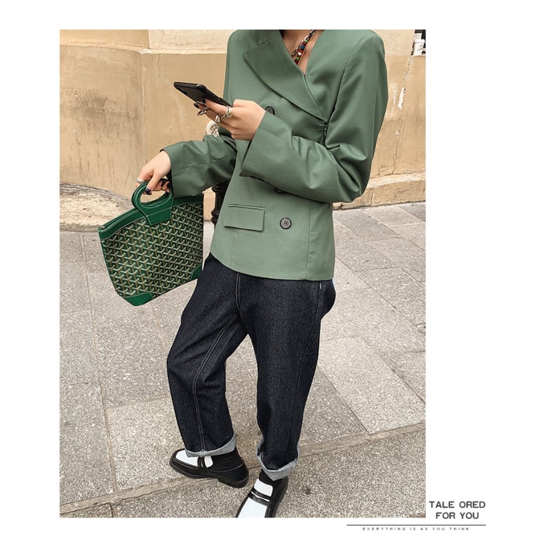 Női slim-fit zakó V-nyakú, hosszú ujjú, Lycra anyag, 3D szabás