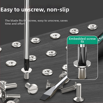 xTuosen Magnetický skrutkovač z uhlíkovej ocele s gumovou rukoväťou — neizolovaný