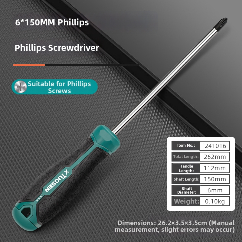 xTuosen Magnetický skrutkovač z uhlíkovej ocele s gumovou rukoväťou — neizolovaný