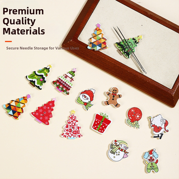 Nástroj na nasávanie ihly pre vyšívanie — vianočná séria, drevený, prenosný, proti strate