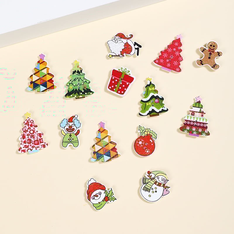 Alat za usisavanje igle za križni šav — drveni, božićni motiv, prijenosan, protiv gubitka