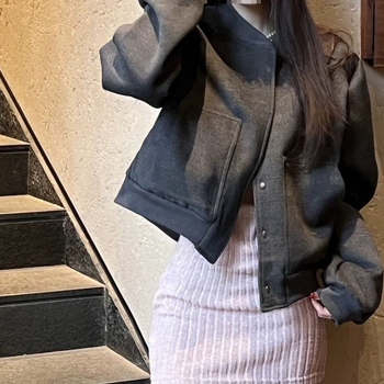 Koreai stílusú, slim-fit dzseki Chenille anyagból spandexszel, kerek nyakú, tavasz 2025