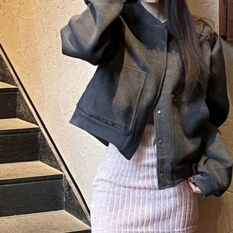 Koreai stílusú, slim-fit dzseki Chenille anyagból spandexszel, kerek nyakú, tavasz 2025