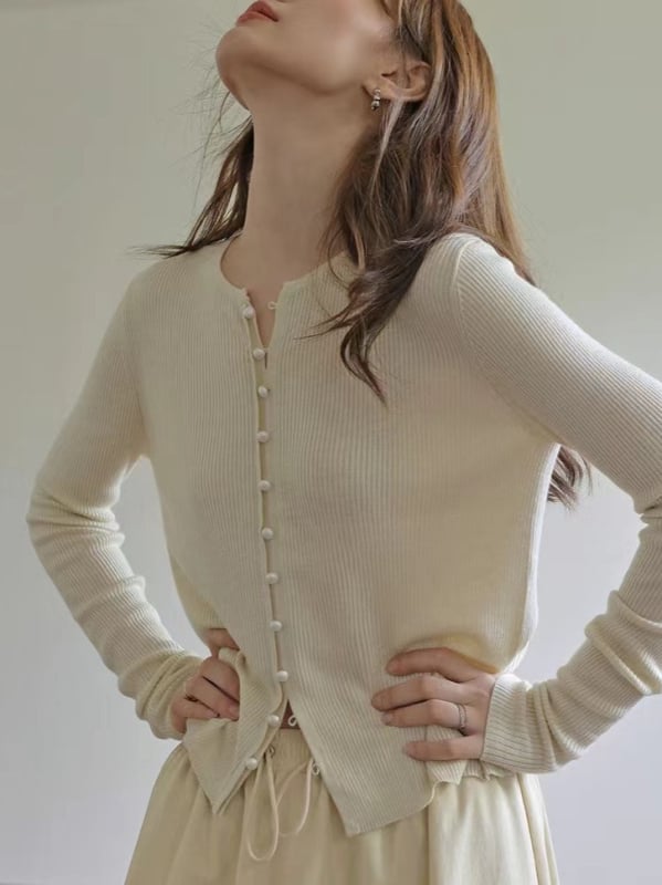 Ženski pleteni kardigan-stil pulover, uski kroj, dugi rukavi, nizak okrugli izrez, patchwork pletenina