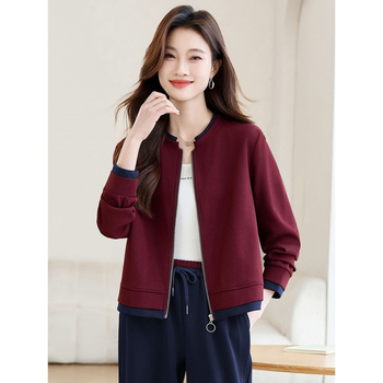 Ženska kratka chenille cardigan-sweatshirt jakna, 2025 proljeće–jesen, bejzbol stil, ležeran top