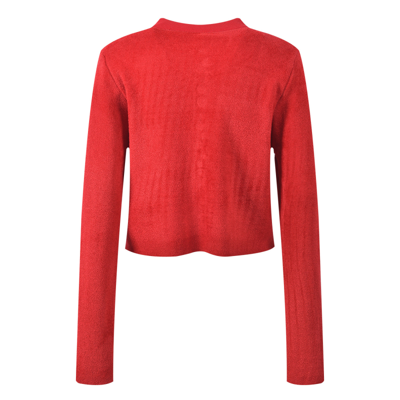 Cardigan tricotat, slim-fit, cu nasturi grei, din lână amestec, guler rotund