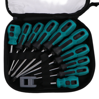 Set magnetic de șurubelnițe cu cap cruce, din oțel carbon, 10 piese