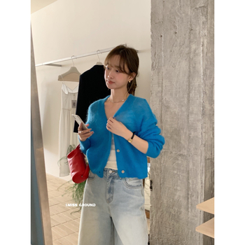 I MISS cardigan mohair franțuzesc pentru femei, primăvara 2025, mâneci lungi, unicolor