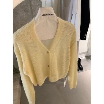 I MISS cardigan mohair franțuzesc pentru femei, primăvara 2025, mâneci lungi, unicolor