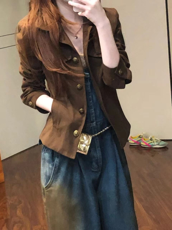 Női zakó gallérral, egysoros gombolás, poliészter, egyszínű, gyűrésmentes