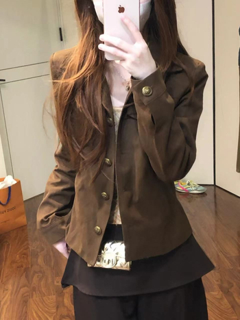 Női zakó gallérral, egysoros gombolás, poliészter, egyszínű, gyűrésmentes