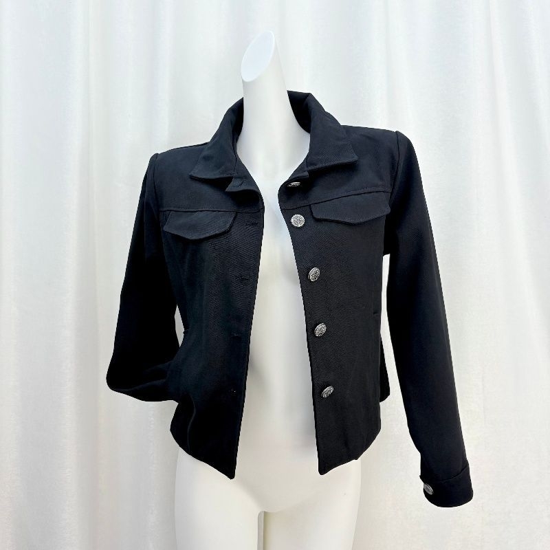 Női zakó gallérral, egysoros gombolás, poliészter, egyszínű, gyűrésmentes