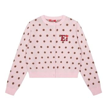 Cardigan tricotat, material acrilic-poliester, guler rotund, mâneci lungi, lungime normală, nasture pe un rând, toamnă 2025