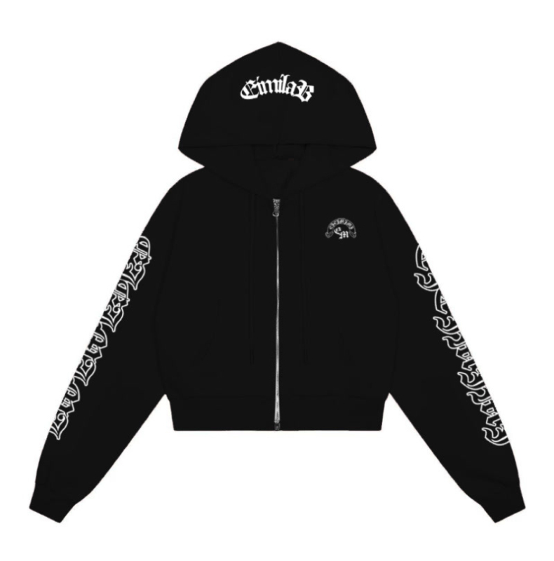 F383 Cardigan-sweatshirt cu imprimeu de litere, din bumbac-poliester, glugă, fermoar, croială lejeră, mâneci lungi