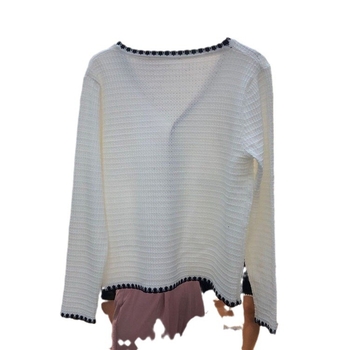 Cardigan damă din amestec de bumbac, tricot Ice Silk, decolteu în V, croială slim, mâneci lungi