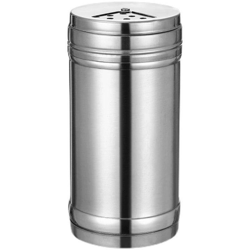 Meigangxing Recipient de condimente din oțel inoxidabil, rotativ pentru condimente solide, capac rotativ, imprimare logo disponibil, ustensilă de bucătărie