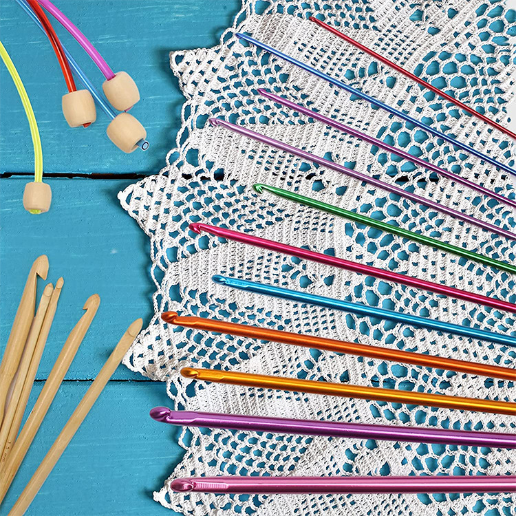 Aluminijski set kukica za kukičanje, marka Yl, porijeklo Hefei, 100 komada u kutiji, sladak stil