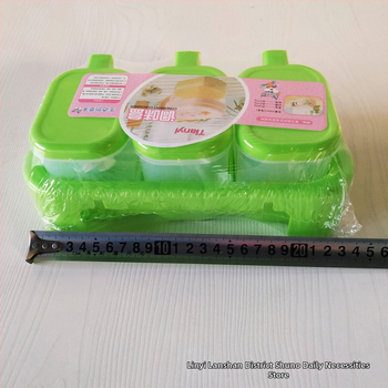 Κουτί μπαχαρικών με τρία διαμερίσματα από γυαλί — για στερεά μπαχαρικά, μοντέρνο μινιμαλιστικό στυλ, υψηλής ποιότητας