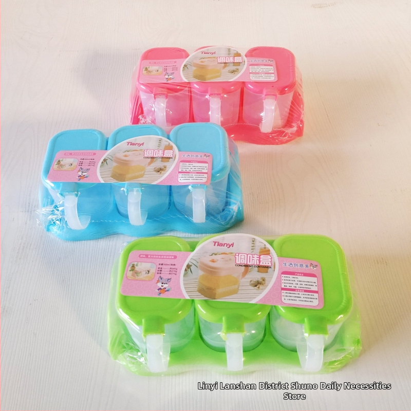 Κουτί μπαχαρικών με τρία διαμερίσματα από γυαλί — για στερεά μπαχαρικά, μοντέρνο μινιμαλιστικό στυλ, υψηλής ποιότητας