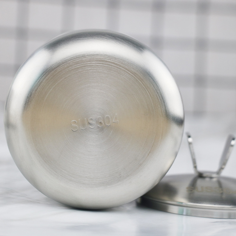 Δοχείο καρυκεύματος από ανοξείδωτο χάλυβα 304, στρογγυλό σχήμα, εκτυπωμένο λογότυπο, δυνατότητα προσαρμογής