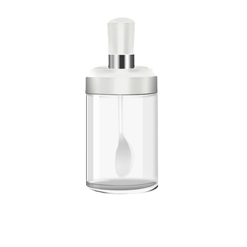 Γυάλινο βάζο καρυκεύματος με ενσωματωμένο καπάκι-κουταλιού, μάρκα Fuyou, για στερεά καρυκεύματα, κυκλοφόρησε το 2023, ανώτερη ποιότητα