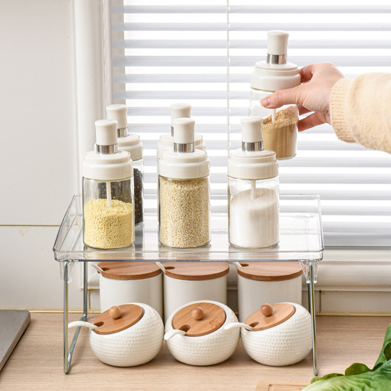 Γυάλινο βάζο καρυκεύματος με ενσωματωμένο καπάκι-κουταλιού, μάρκα Fuyou, για στερεά καρυκεύματα, κυκλοφόρησε το 2023, ανώτερη ποιότητα