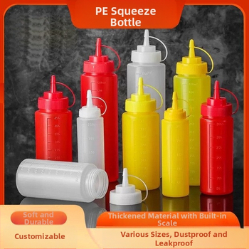 Plastične bočice za iscijeđivanje za umake i začine s oštrim vrhom; bočice za džem i salatu, kuhinjski dodaci