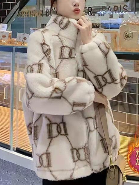 Ženska jakna od umjetnog zajčjeg krzna, korejskog stila, s fleece podstavom, debela, jesen-zima, udoban kratki kaput sa zatvaračem