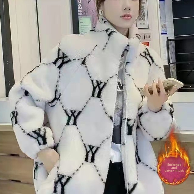 Ženska jakna od umjetnog zajčjeg krzna, korejskog stila, s fleece podstavom, debela, jesen-zima, udoban kratki kaput sa zatvaračem