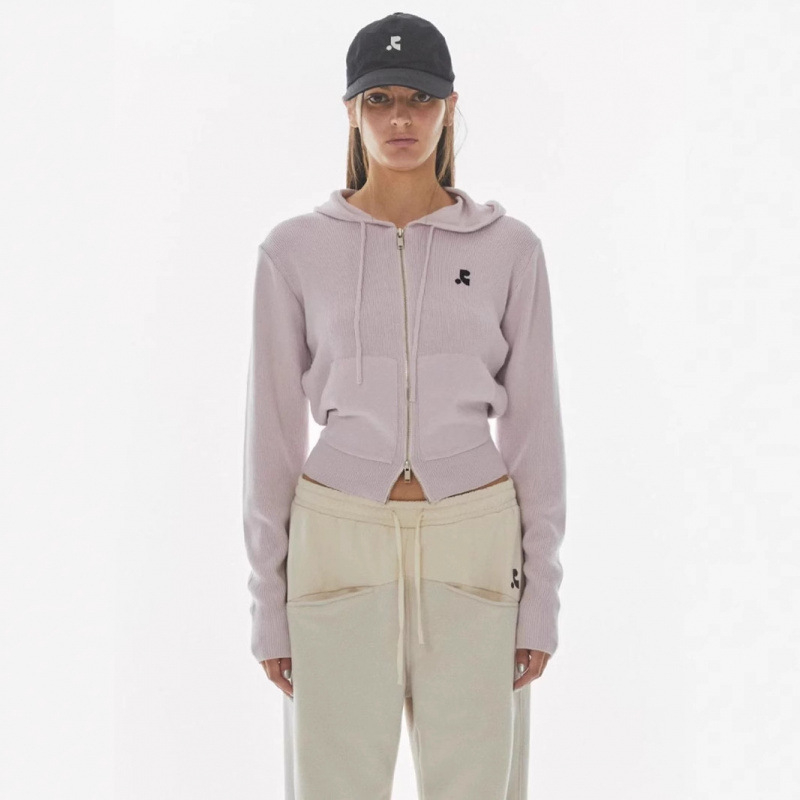 Koreanski stil kardigan s kapuljačom i zatvaračem, pamuk 95%+, uski kroj, dugi rukavi, vrlo kratka duljina (≤40 cm)