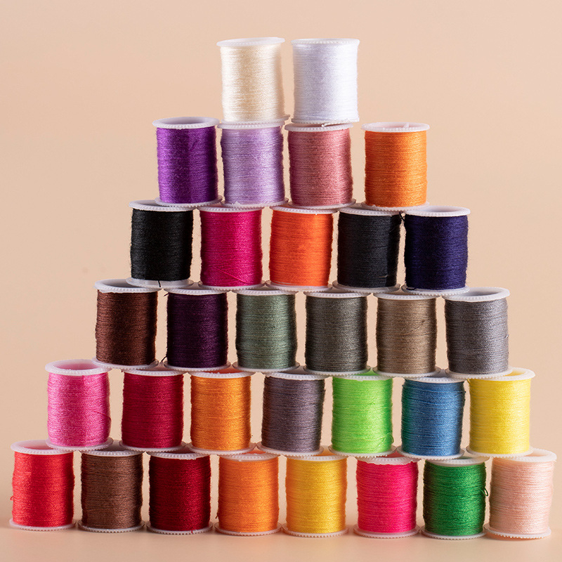 Set šivaćih niti u kutiji za kućnu upotrebu, uključuje niti za šivaći stroj i ručno šivanje, moderni stil