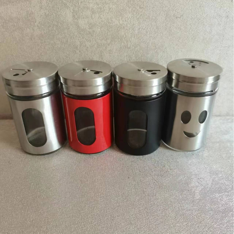 Γυάλινο δοχείο καρυκευμάτων με περιστρεφόμενη καπάκι, κατάλληλο για στερεές καρυκεύσεις · εκτύπωση λογοτύπου και εξατομίκευση διαθέσιμη