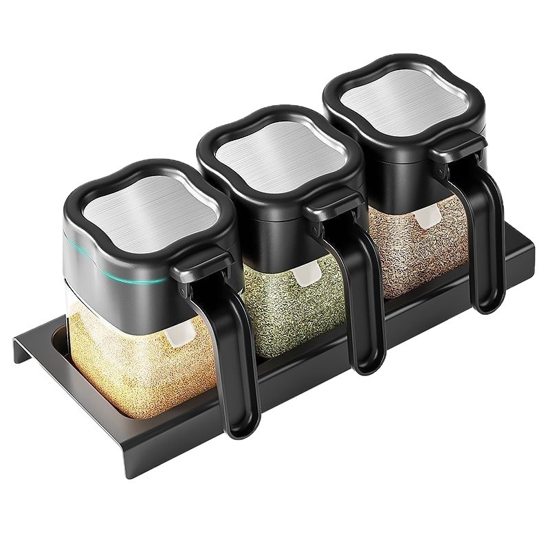 Σετ γυάλινα δοχεία καρυκευμάτων με σφραγιζόμενο, ανθεκτικό στην υγρασία σχεδιασμό για αλάτι και στερεές καρυκεύσεις, δυνατότητα προσαρμογής